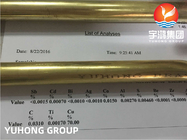 ASTM B111 /ASME SB111 C44300 O61の継ぎ目が無いボイラー管の真鍮の管の冷たい終了する石油およびガス