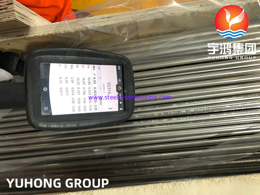 ASTM A213 TP316L ステンレス鋼のシームレスライトアニールチューブ