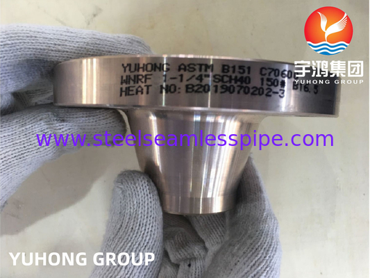 ASTM B151 C70600 1-1/4&quot; SCH40 #150 WN 銅ニッケルフレンズ ASME B16.5