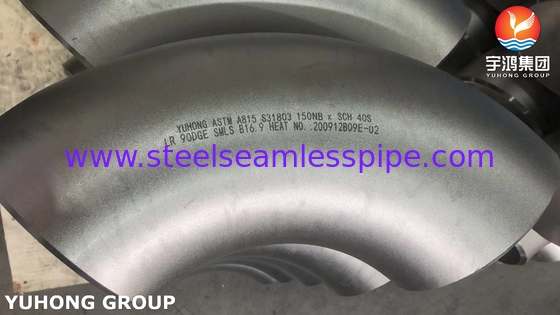 ASTM A815 S31803 デュプレックス・スチール バットウェルデッド 90Deg エルボウパイプフィッティング B16.9