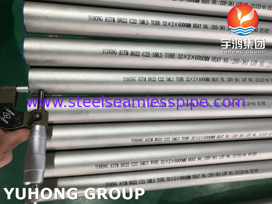 ASTM B622 / ASME SB622 ハステロイ C-22 ((UNS N6022, 2.4602)) シームレスチューブ
