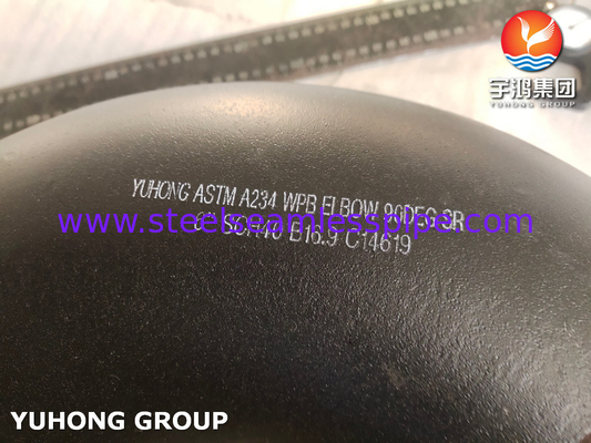 バットウェルドフィッティング ASTM A234 WPB 炭素鋼 90/180 度 SR肘