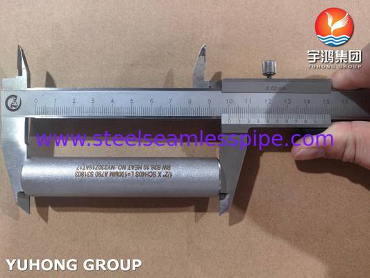 ASME B36.10 パイプ・ニップル ASTM A790 UNS S31803 シームレス・デュプレックス・スティール・ニップル