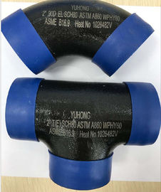 ASTM A860 WPHY60/42/52/65/70/の80減力剤ティーは、2つをSCH80 BW ASME B16.9の黒の表面か色のコーティング肘で突きます