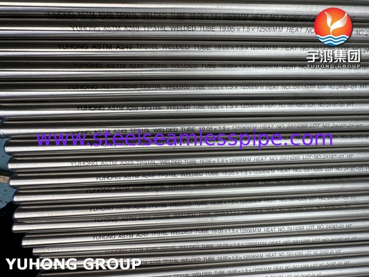 ASTM A249/ASME SA249 TP316L 熱交換器用チューブ