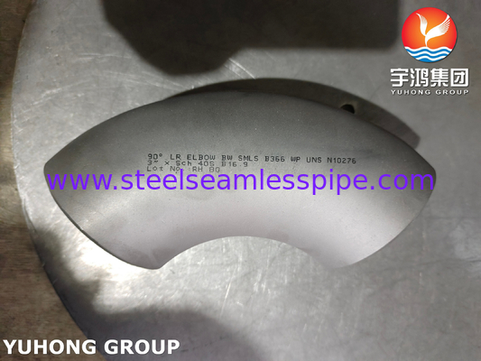 ステンレス鋼のフィッティング ニッケル合金 ASTM B366 WP UNS N10276 90°LR ELBOW B16.9