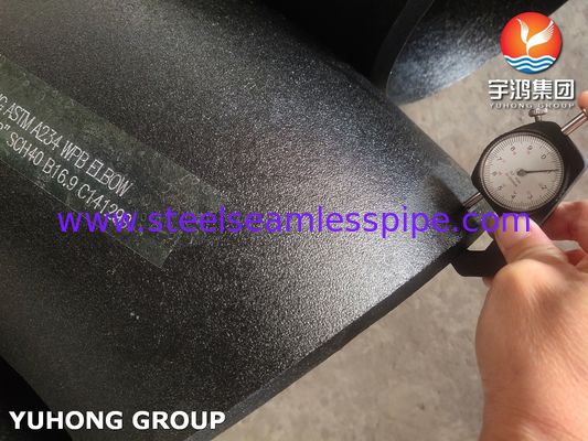 ASTM A234 WPB 炭素鋼継手 エルボ 45度 ロングラジアス突合せ溶接 B16.9