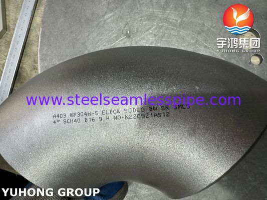 ASTM A403 WP304H ステンレス鋼 90° 短距離 肘 尻 接着なし B169