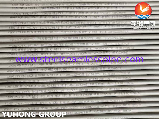 石油化学用途向けASTM A312 TP316Lステンレス鋼シームレスパイプ、渦電流、静水圧、超音波検査
