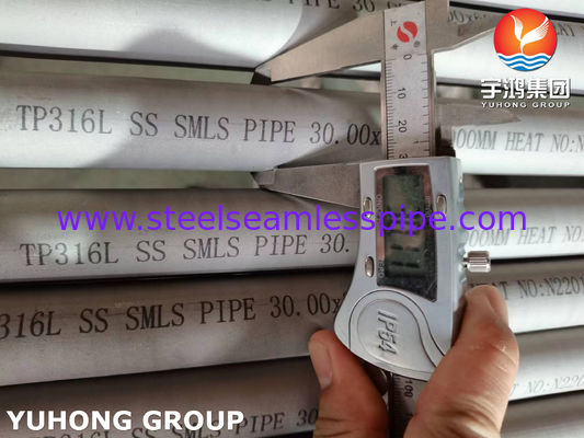 石油化学用途向けASTM A312 TP316Lステンレス鋼シームレスパイプ、渦電流、静水圧、超音波検査