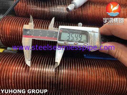 ボイラー＆エコノマイザー用埋め込みフィン付きチューブ A106 Gr.B ベース銅フィン