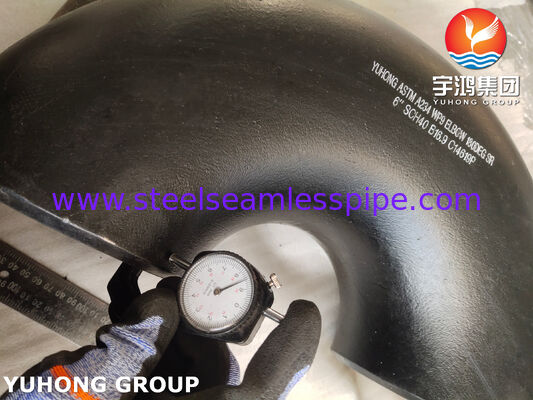 ASTM A234 WPB 高強度炭素鋼 90°エルボ 突合せ溶接エルボ ロングエルボ (1.5D) 石油、ガス、水道管システム用