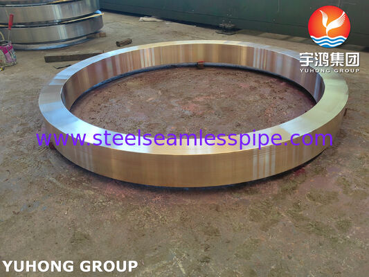 ASME SB171 C70600 大型熱交換器用銅ニッケル重環 OD 1464mm x ID 1277mm x 132mm のチューブシート&シェル接続