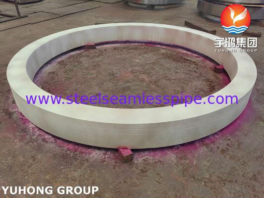 ASME SB171 C70600 大型熱交換器用銅ニッケル重環 OD 1464mm x ID 1277mm x 132mm のチューブシート&シェル接続