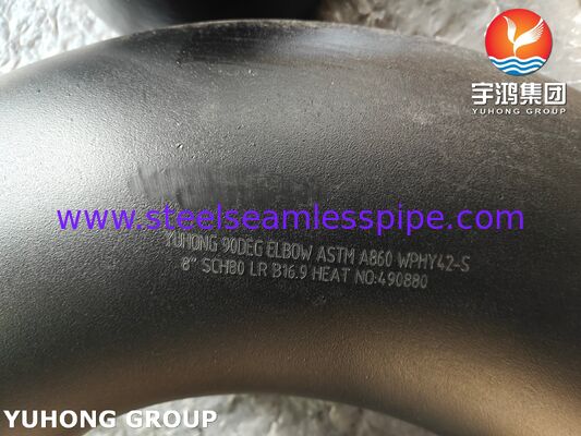 ASTM A860 WPHY42-S 鍛造高強度フェライト鋼突合せ溶接継手、等径ティー、エルボ、レデューサー、ASME B16.9