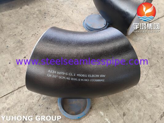 ASTM A234 WP9 CL.1 高温ボイラーおよびパイプシステム用合金鋼肘