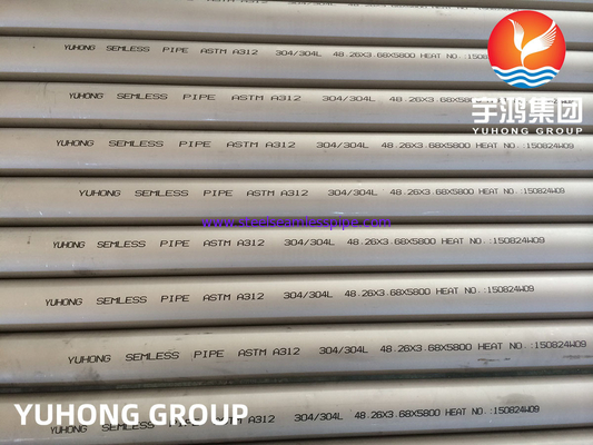 ASTM A312 TP304, TP304L 化学工業用ステンレス鋼のシームレスパイプ