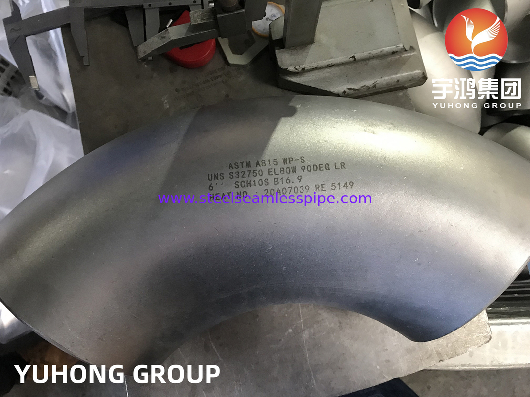 極度の複式アパートの鋼管の付属品は90 Deg ASTM A815 UNS S31803オイル ガスの枝を肘で突く