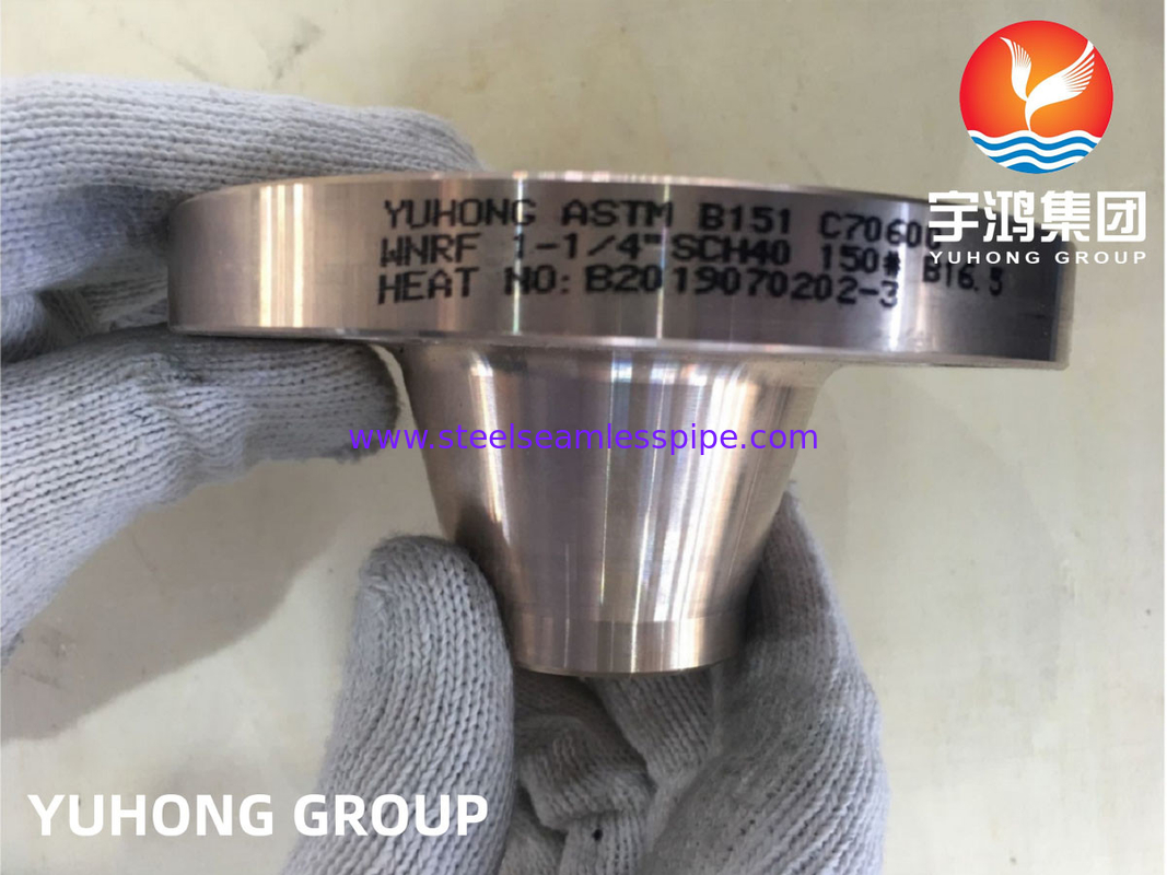 ASTM B151 C70600 1-1/4&quot; SCH40 #150 WN 銅ニッケルフレンズ ASME B16.5