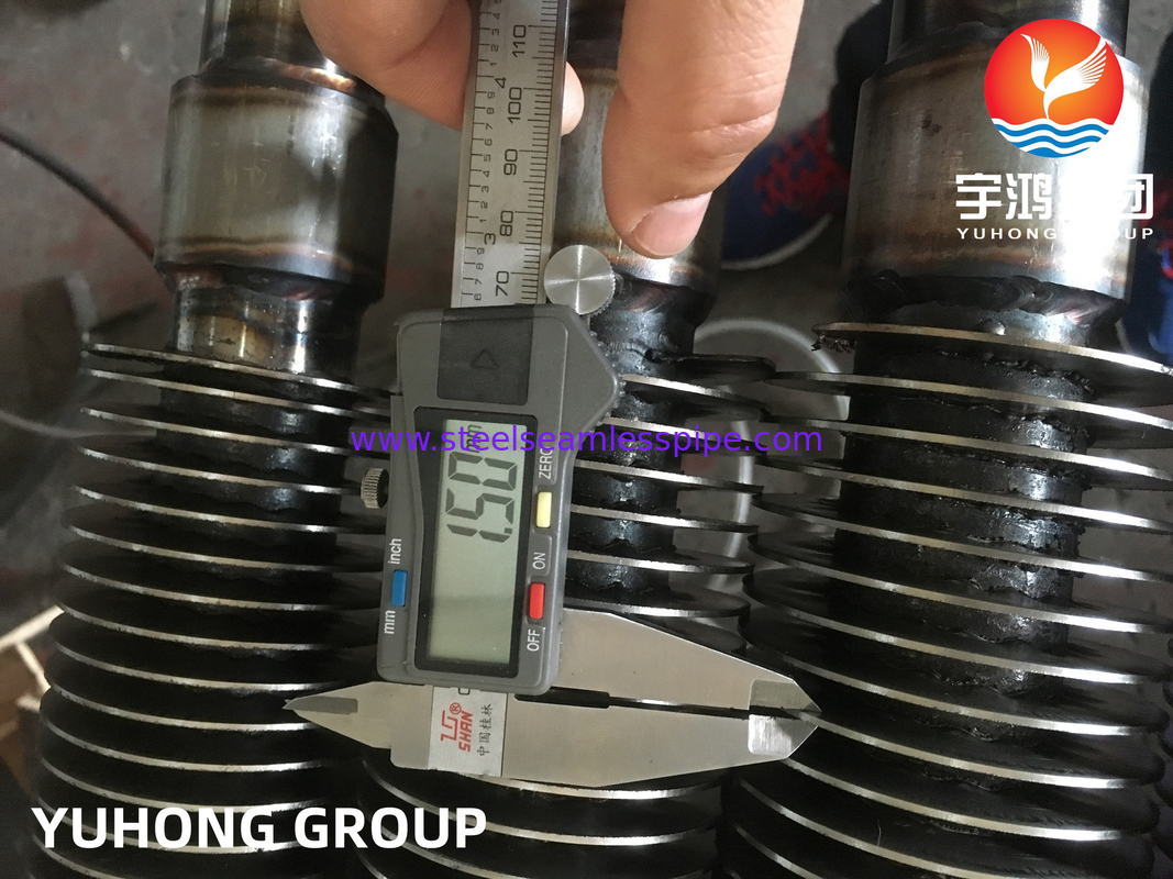 ​​HFWフィン付きチューブ：ASTM A213ベースチューブ + AISI 410(11Cr) HFWフィン、H₂S排ガス予熱器用