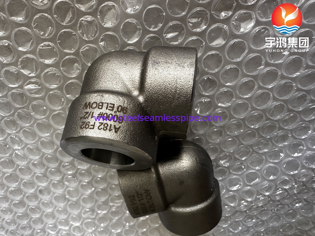 ASTM A182 F92 1/2 インチ 90° 肘 #6000 発電所用 ASME B16.11 SW