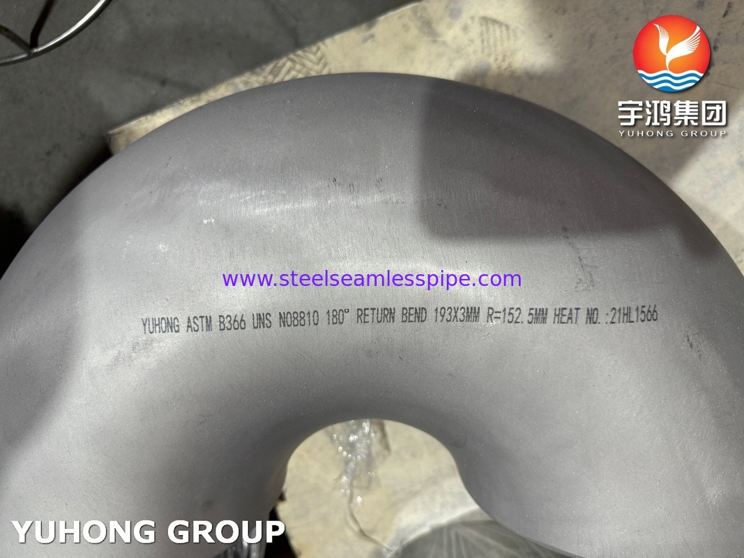 ステンレス鋼のフィッティング 180°回転曲線 ASTM B366 INCONEL ALLOY フィッティング N08810 800H