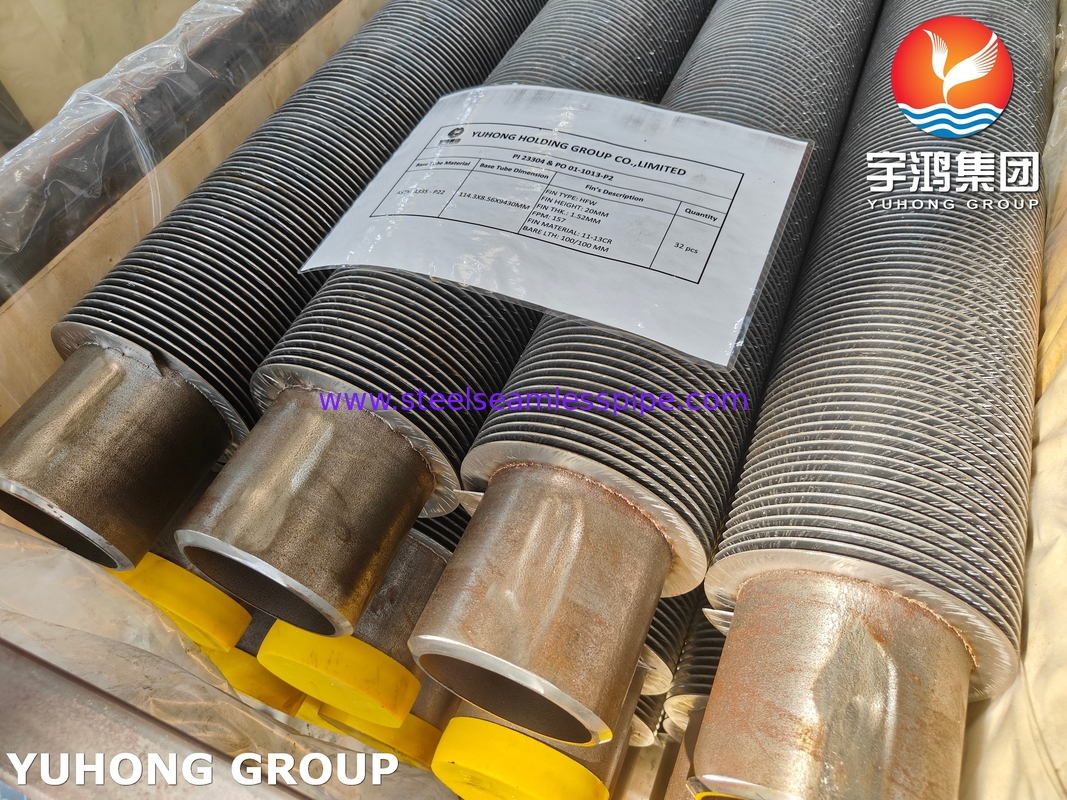 ASME SA335 P22 Alloy Steel Seamless Pipe HFW Solid Fin Tube For HRSG System