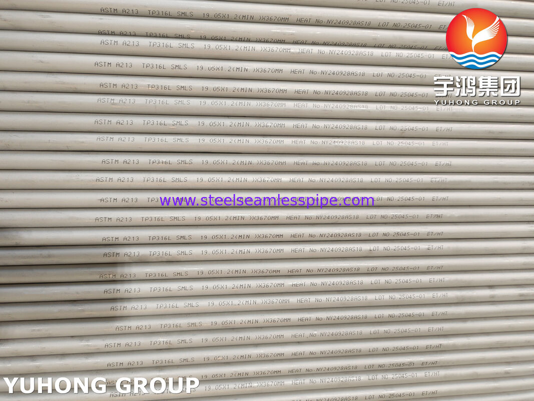 ASTM A213 TP316L 熱交換機,ボイラーおよび高耐腐蝕性アプリケーションのためのシームレスステンレス鋼管