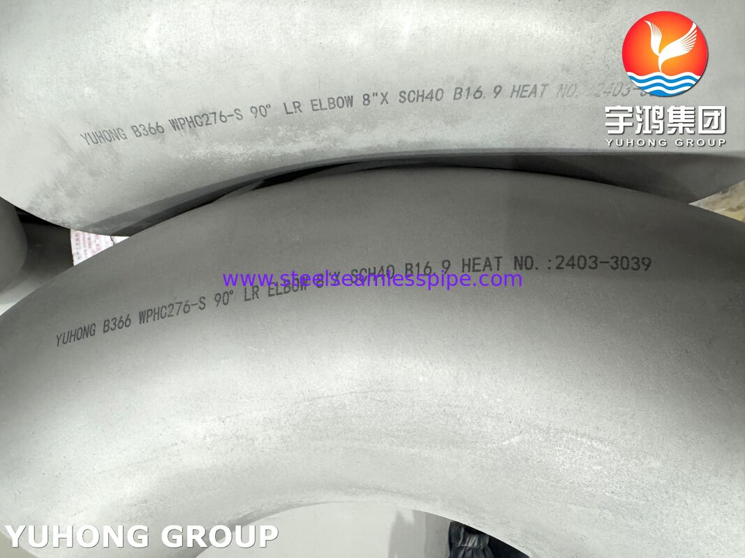 ASTM B366 ハステロイ WPHC276 / N10276 90 LR ロボウ,B16.9 化学反応器用パイプフィッティング