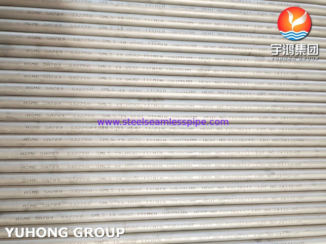 A789 S32750 Super Duplex Heat Exchanger Tube, Seamless And Solution Annealed, Eddy Current Test / Hydrostatic Tested
