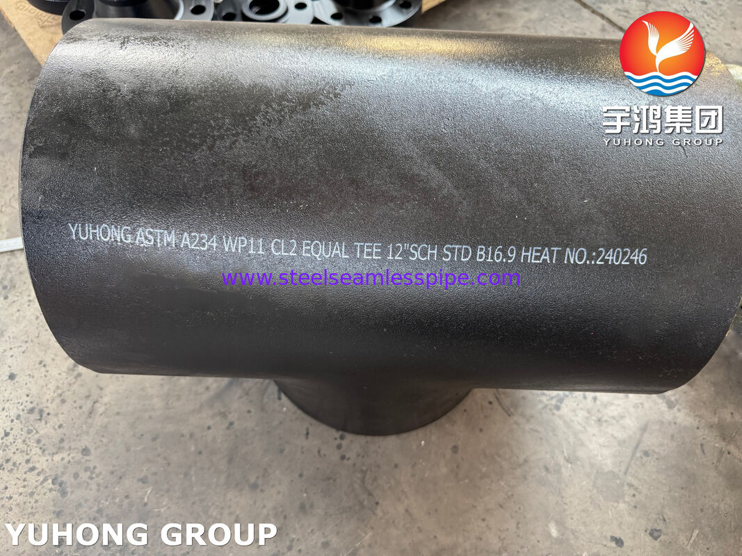 ASTM A234 WP11 CL2 合金鋼 均等 Tee CrMo 合金鋼 バットウェルドパイプフィッティング B16.9