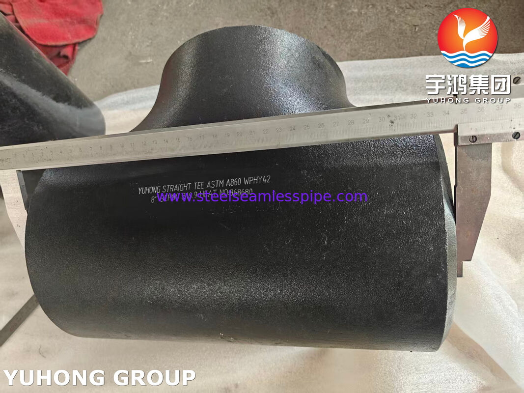 ASTM A860 WPHY 42 炭酸鋼直線タイ ASME B16.9 鋼製 バットウェルドパイプフィッティング