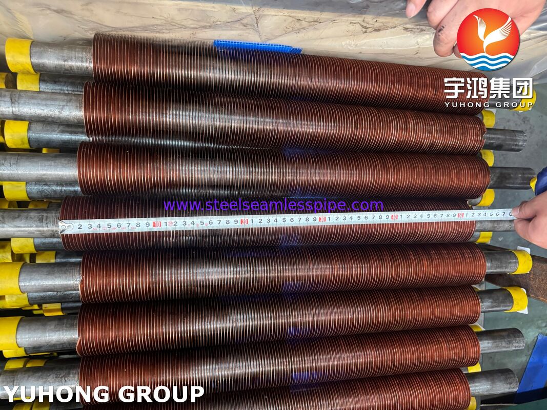 ASTM A106 Gr.B 空気冷却器用 CU-T2 銅フィン付き埋め込みフィン付きチューブ