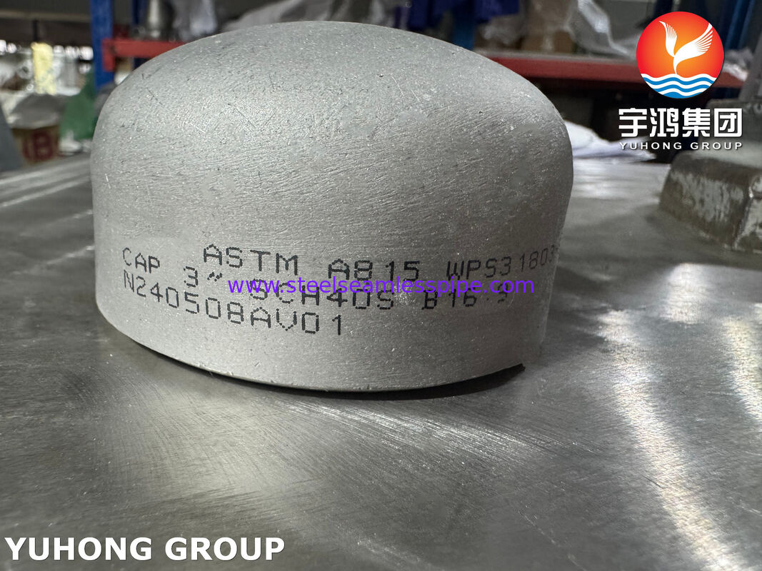 ASTM A815 WPS31803 デュプレックスステンレス鋼管キャップ デュプレックス2205パイプフィッティング エンドキャップ