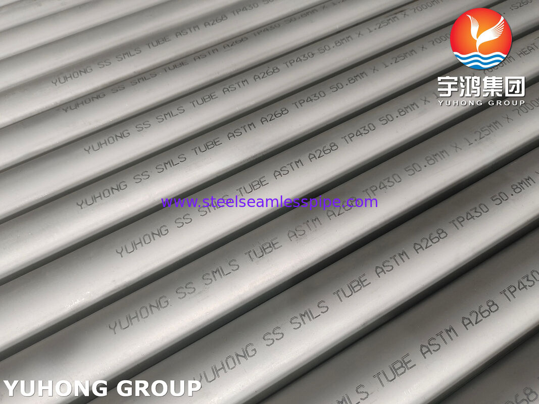 ASTM A268 TP430, UNS S43000 熱交換器用ステンレス鋼シームレスチューブ
