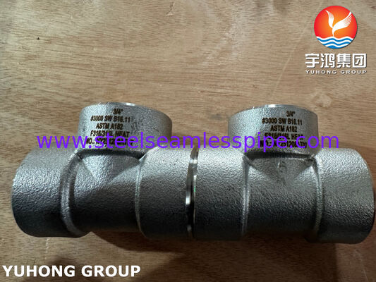 ASTM A182 F316L ステンレス鋼 ソケット溶接継手 B16.11 鍛造継手 SW 同等ティー